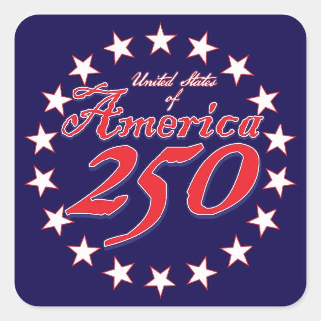 Amerika 250 quadratischer aufkleber (Vorderseite)