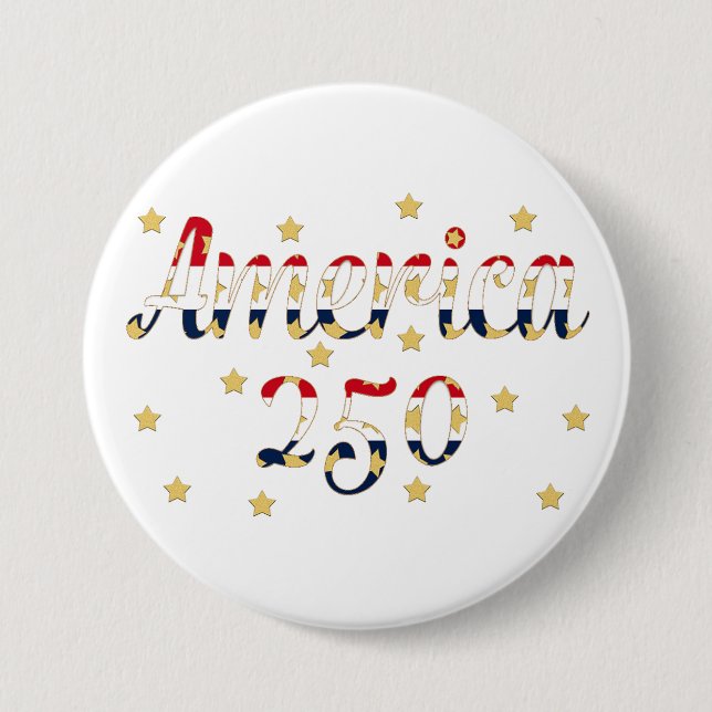 Amerika 250 rot weiß blau gold  button (Vorderseite)