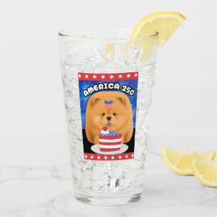 AMERIKA 250 Roter Chow Glas