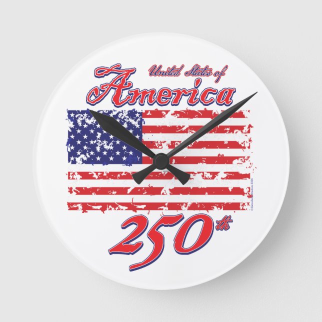 Amerika 250 runde wanduhr (Vorderseite)