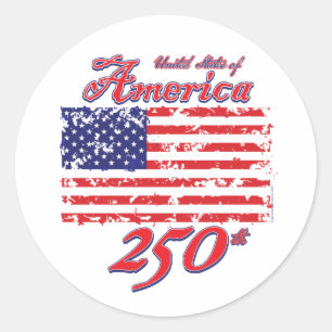 Amerika 250 runder aufkleber