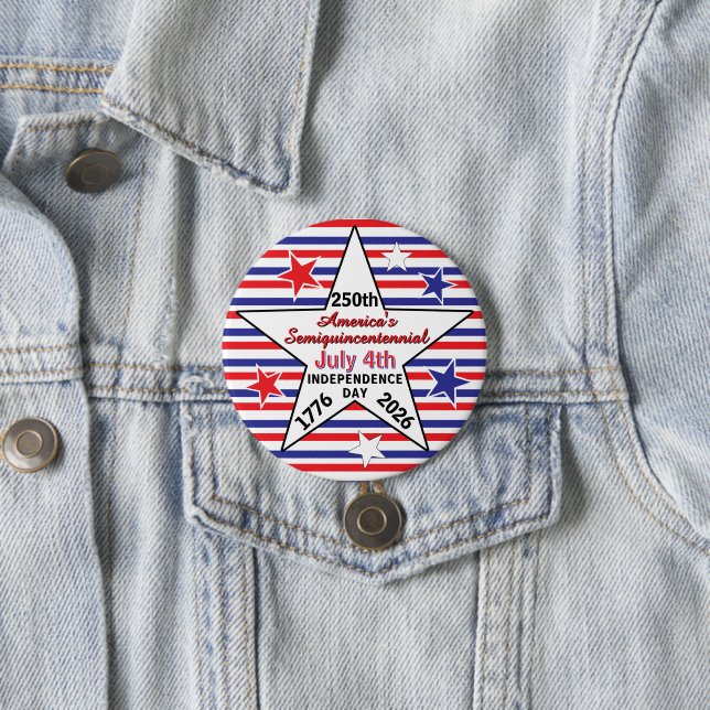 Amerika 250. Unabhängigkeitstag Rot Weiß Blau Button (Beispiel)