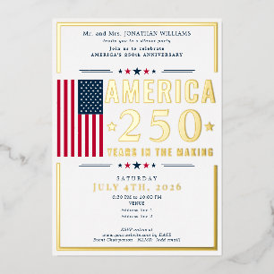 Amerika 250 US-Flagge Patriotisch 4. Juli Blau For Folieneinladung