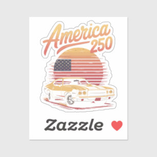 Amerika 250 US Retro Sonnenuntergang Aufkleber