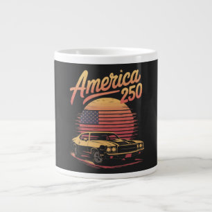 Amerika 250 US Retro Sonnenuntergang Jumbo-Tasse