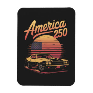 Amerika 250 US Retro Sonnenuntergang Magnet