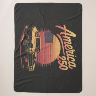 Amerika 250 US Retro Sonnenuntergang Sherpadecke
