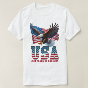 Amerika 250 USA-Flagge Adler Freiheitsfeier T-Shirt