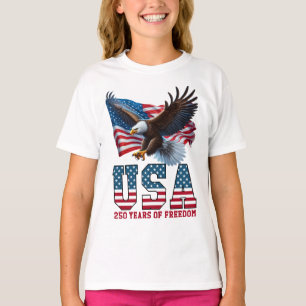 Amerika 250 USA-Flagge Adler Freiheitsfeier T-Shirt