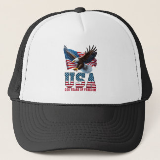 Amerika 250 USA-Flagge Adler Freiheitsfeier Truckerkappe
