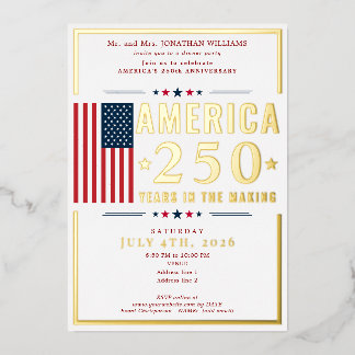 Amerika 250 USA-Flagge Patriotisch 4. Juli Rot For Folieneinladung