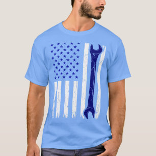 Amerika 4. Juli Männermechanik USA Flagge T-Shirt
