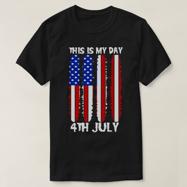 Amerika 4. Juli Patriotischer Urlaub (9) T-Shirt (Design vorne)