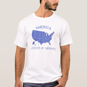 Amerika 50 Staaten fantastischer T - Shirt