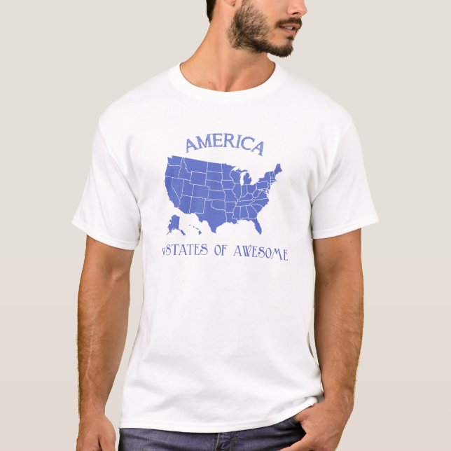 Amerika 50 Staaten fantastischer T - Shirt (Vorderseite)