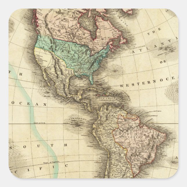 Amerika 5 quadratischer aufkleber (Vorderseite)