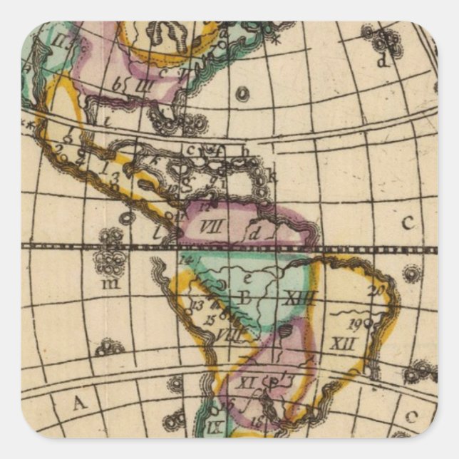 Amerika 6 quadratischer aufkleber (Vorderseite)