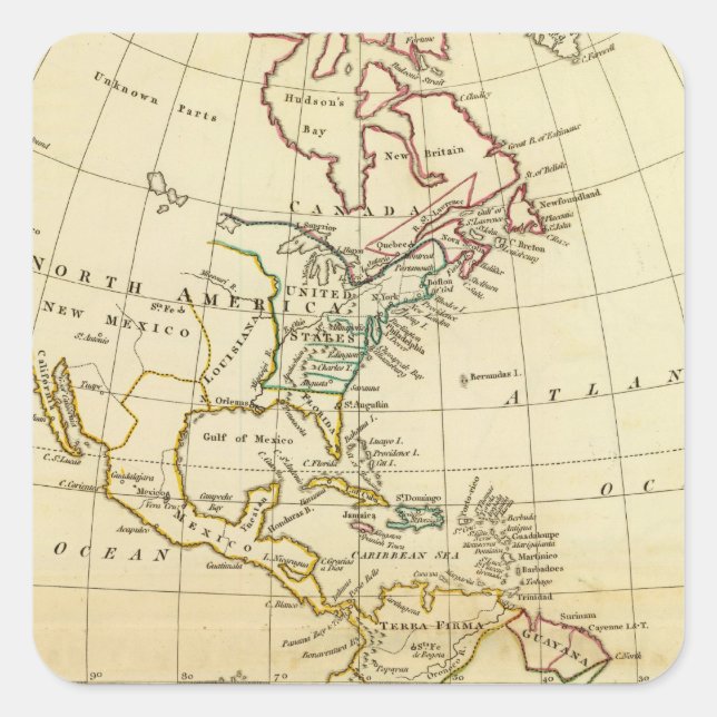 Amerika 7 quadratischer aufkleber (Vorderseite)