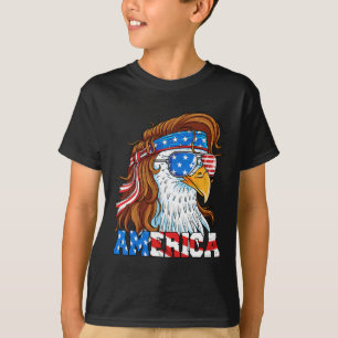 Amerika Adler 4. Juli Mullet Amerikanische Flagge  T-Shirt