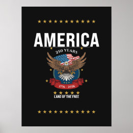 Amerika Adler Flagge 250. Jubiläum 1776 2026 Poster