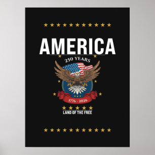 Amerika Adler Flagge 250. Jubiläum 1776 2026 Poster