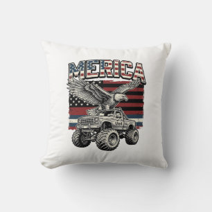 Amerika Adler Monster Truck Vintage Patriotisch Kissen