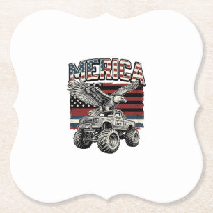 Amerika Adler Monster Truck Vintage Patriotisch Untersetzer