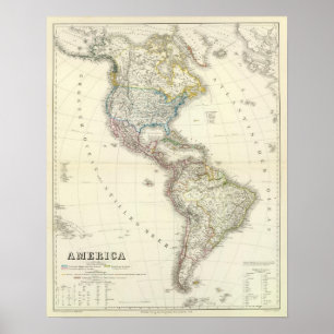 Amerika-Atlas-Karte Poster