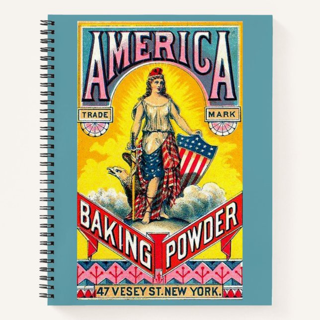 Amerika Backpulver Notizbuch (Vorderseite)