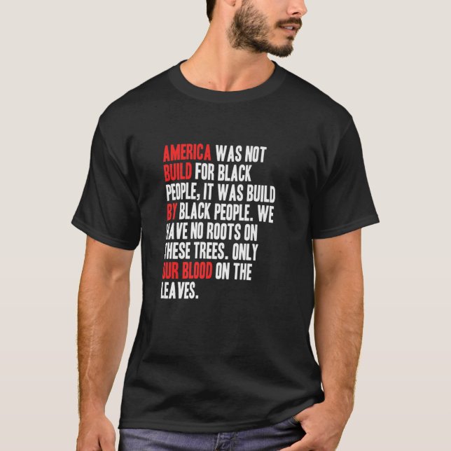 Amerika baut durch sein Blut schwarzes Amerika Blu T-Shirt (Vorderseite)