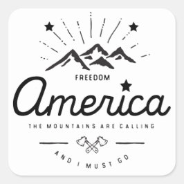 Amerika Berge rufen mich an, ich muss mono light g Quadratischer Aufkleber