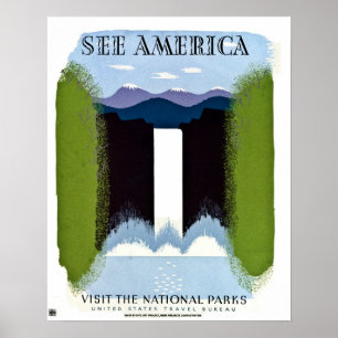 Amerika besuchen Nationalparks Vintag Poster