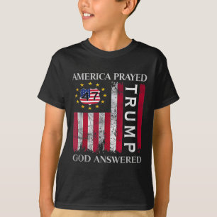 Amerika betete Gott antwortete Trump 47. Präsident T-Shirt