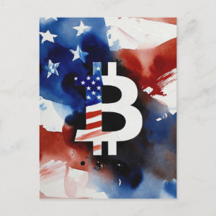 Amerika Bitcoin (Gemälde Nr. 3) Postkarte
