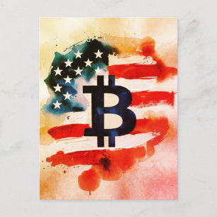 Amerika Bitcoin (Gemälde Nr. 4) Postkarte