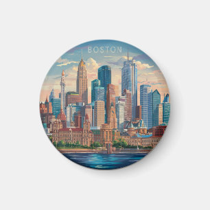 Amerika Boston City Skyline, Boston Ma Us Skyline Magnet