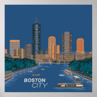 Amerika Boston City Skyline, Boston Ma Us Skyline