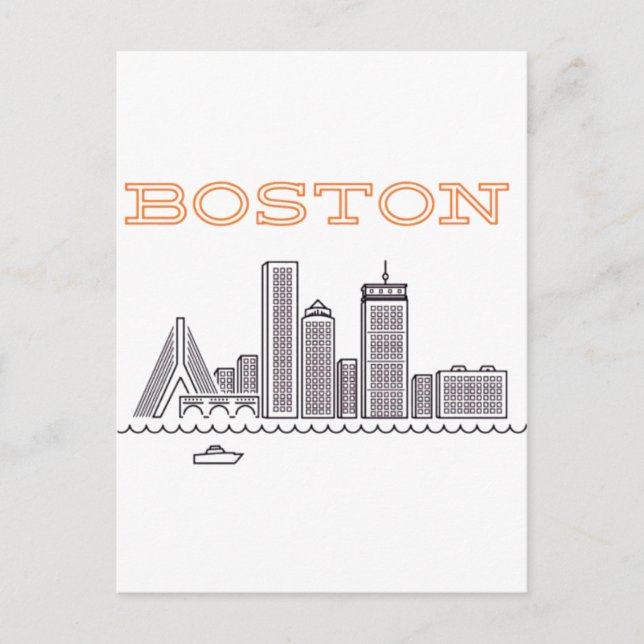 Amerika Boston City Skyline, Boston Ma Us Skyline Postkarte (Vorderseite)