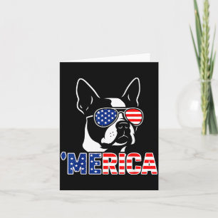 Amerika Boston Terrier Patriotisch 4. Juli Hund Karte
