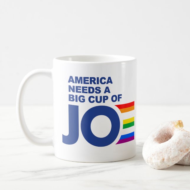 AMERIKA BRAUCHT EINE GROSSE ZAHL JOE (LGBTQ PRIDE) KAFFEETASSE (Mit Donut)