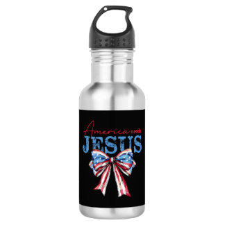 Amerika braucht Jesus Christlich USA-Flagge Coquet Edelstahlflasche