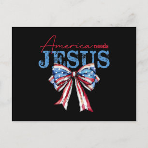 Amerika braucht Jesus Christlich USA-Flagge Coquet Feiertagspostkarte