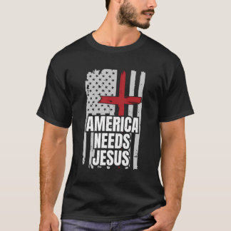 Amerika braucht Jesus Vintages patriotisches ameri T-Shirt