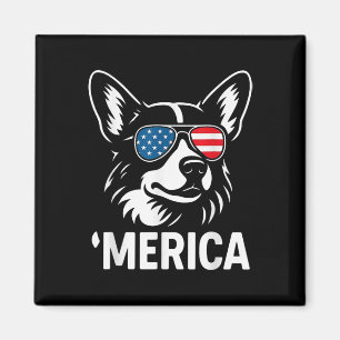 Amerika Corgi Us Flagge Patriotisch 4. Juli Magnet