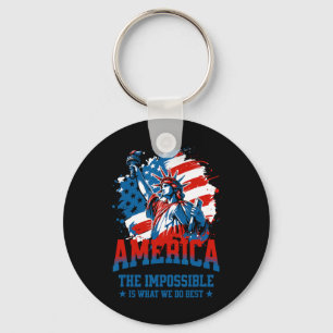 Amerika Das Unmögliche ist, was wir am besten tun Schlüsselanhänger