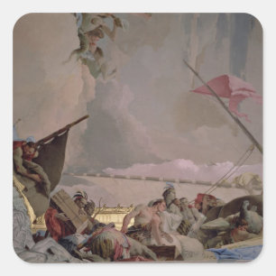 Amerika, Detail aus der Herrlichkeit Spaniens II Quadratischer Aufkleber