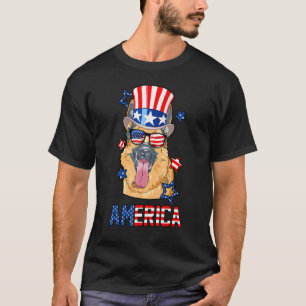 Amerika-Deutsch-Schäferhund-Hundebesitzer 4. Juli- T-Shirt