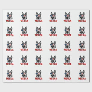 Amerika Deutsche-Schäferhund-Flagge-Sonnenbrille-S Geschenkpapier