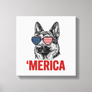 Amerika Deutsche-Schäferhund-Flagge-Sonnenbrille-S Leinwanddruck