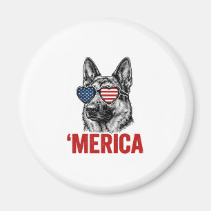 Amerika Deutsche-Schäferhund-Flagge-Sonnenbrille-S Magnet